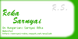 reka sarnyai business card